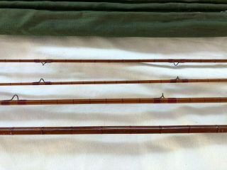 Vintage F.  E.  Thomas Dirigo 9 ' Bamboo Fly Rod w/ Bag & Case 3