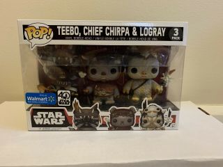 Funko Pop Star Wars Ewok 3 Pack Teebo - Chief Chirpa & Logray Walmart Exclusive