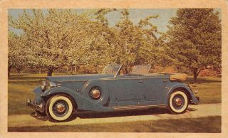1933 Packard Sport Phaeton Vintage Automobile Classic Car Advertising Postcard