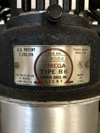 Vintage Simmon Bros Inc. ,  Omega Type B6 Photo Enlarger