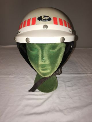 Vintage Buco Motorcycle Half Helmet With Visor 1960’s Made In Usa