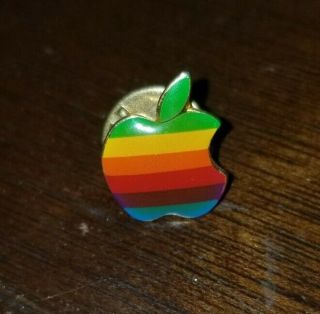 Vintage Apple Computer Rainbow Logo Pin Lapel Vtg Perfect Pin