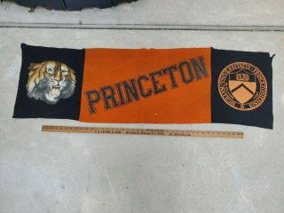 Vintage Princeton Tigers Felt Banner/pennant Orange/black Sweet