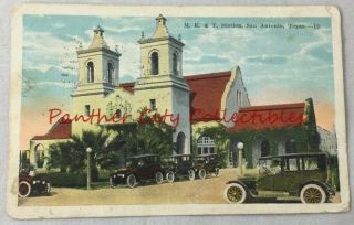 Vintage Postcard 1924 Mk&t Railroad Train Station San Antonio Texas