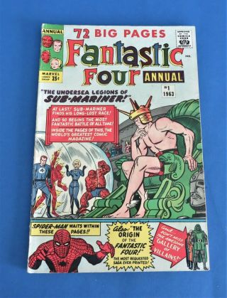 Vintage Marvel Comics Fantastic Four Annual 1 1963 Comic Book