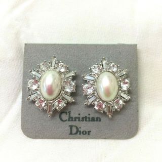 Vintage Jewellery Stunning Chr Dior Faux Pearl Statement Clip On Earrings