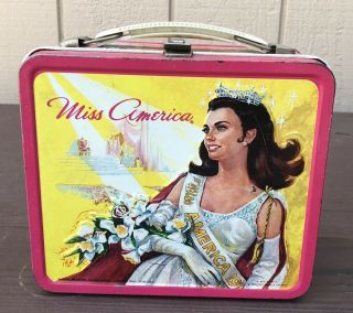 Vintage 1972 Miss America Metal Lunch Box