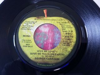 The Beatles George Harrison Apple Promo 45 Record Give Me Love 1972
