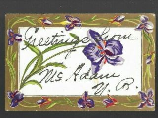 Pk51696:postcard - Vintage Flower Greeting From Mcadam,  Brunswick