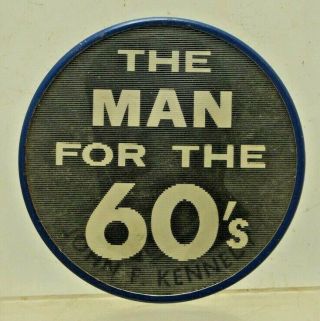 Vintage 1960 Vari Vue 3D John F Kennedy JFK Political Campaign Button Pin 2