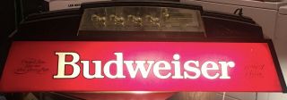 Vintage 1980 Budweiser Beer Clydesdale Horses Pool Table Light 40 " Still