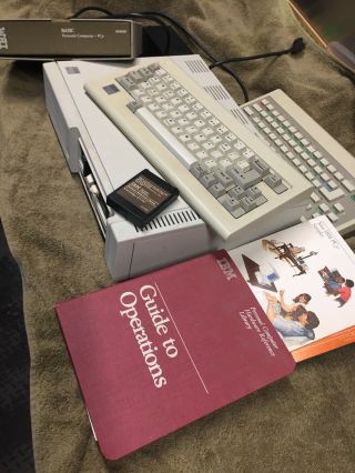 Vintage Computer.  1983 Ibm Pcjr.  Two Keyboards,  Guide To Operations,  Basic