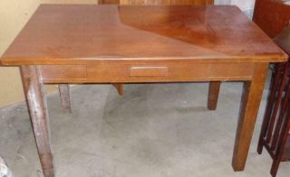 Vintage Solid Wood Gunn Furniture Company Office Desk – Gdc – With Power Strip