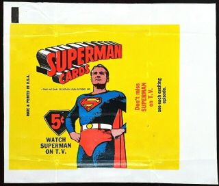 1965 Topps 5¢ Superman Wax Wrapper Nm - Vintage Tv Show