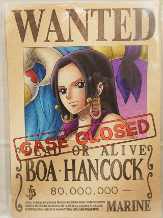 One Piece Wanted Poster Boa Hancock Official Mugiwara Store F/s