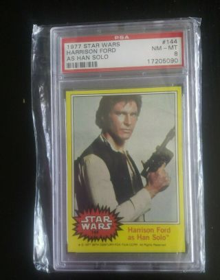 1977 Star Wars Harrison Ford As Han Solo 144 Nm - Mt Psa 8