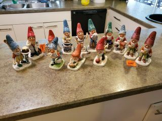 Adorable Vintage Goebel W Germany Co - Boy Gnome 13pc Figurine Set