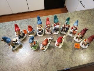 Adorable Vintage Goebel W Germany Co - Boy Gnome 13pc Figurine Set 2