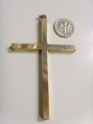 Vintage Catholic Christian 12k Gold Filled Large 80 X 49 Mm Cross Pendant 49161
