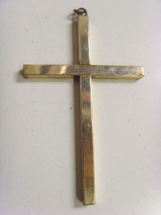 Vintage catholic christian 12k gold filled large 80 x 49 mm cross pendant 49161 2