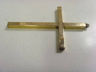 Vintage catholic christian 12k gold filled large 80 x 49 mm cross pendant 49161 3