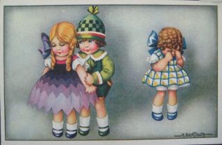 Vintage Postcards Artist Signed A.  Bertiglia Sweet Children