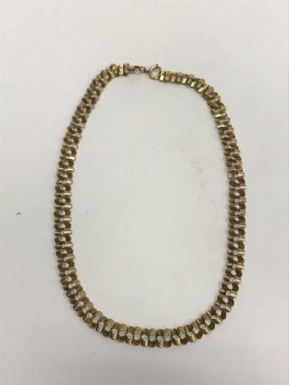 Vtg Custom Gold Necklace 15” Estate Chain 10k 14k Gold 10.  4 Grams Scrap Link
