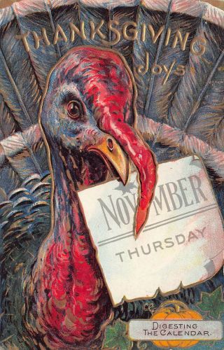 Vintage Thanksgiving Day Turkey Digesting The November Calendar