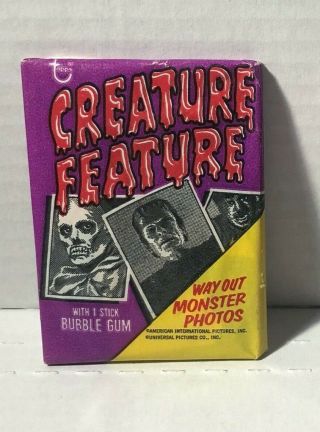 1973 73 Topps Creature Feature Wax Pack Vintage Shape