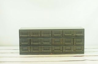 Vintage Equipto Industrial Parts Cabinet 18 Drawers Parts Bins Parts Cabinet 2