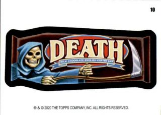 2020 Wacky Packages Weekly Series July Coupon Backs 10 Death - Nm