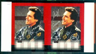 Babylon 5 Season 4 (a 2) Jeff Conaway As Zack Allen Uncut Double Autograph