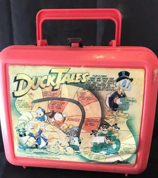 Rare Vintage 1986 Disney Duck Tales Plastic Aladdin Lunchbox Ducktales Lunch Box