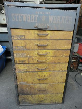 Vintage Stewart Warner Speedometer Cabinet Full Of Antique Speedo Parts