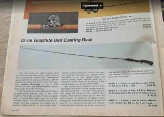 Orvis Graphite Two Piece Baitcasting Rod (1978) 6 Ft 5 Inch 1/4 - 1/2 Oz