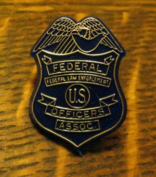 Fleoa Mini Badge Lapel Pin - Vintage Federal Law Enforcement Officers Assoc Pin