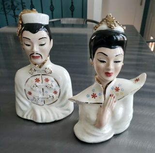 Vintage Muriel Of California Asian Busts Kwang Hsu & Chin Feng,  Labeled