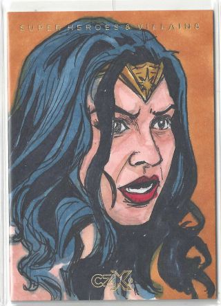 Cryptozoic Czx Dc Heroes & Villains Wonder Woman Sketch Card Jerry Bennett