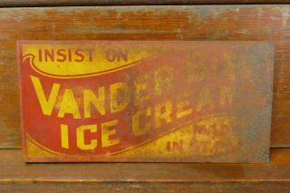 Vintage Vander Bies Ice Cream Double Sided Flange Sign St Paul,  Mn