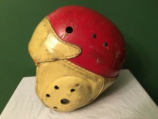 Rare Vintage Antique 1920s,  1930s Full Size Leather Football Helmet Ohio State???