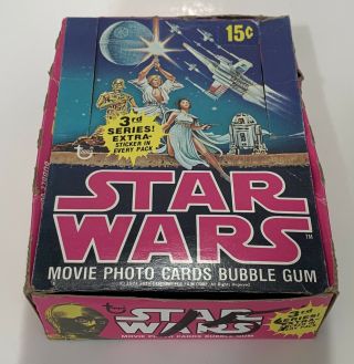 1977 Topps Star Wars Series 3 Empty Wax Box