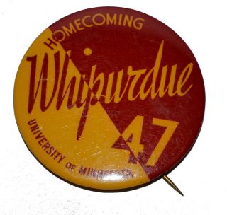1947 University Of Minnesota Homecoming Football Purdue Pinback Button 2