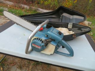 Vintage Homelite Xl Automatic Chainsaw 16 " Bar In Case & Running