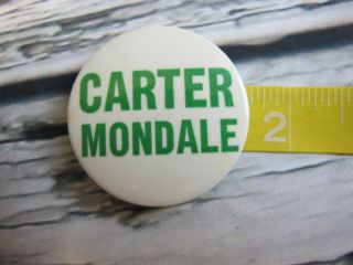 Presidential Pin Back Carter Mondale Campaign Button Democratic Candidate