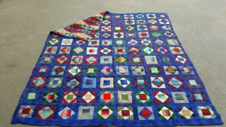 Vintage Wool Handmade Double Sided Quilt 68 " X 74 " 30 