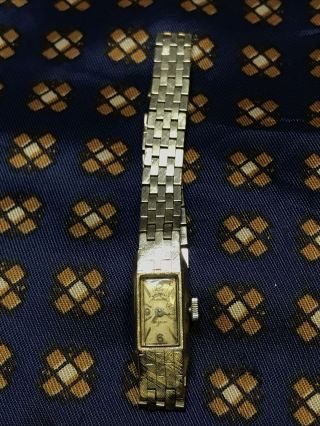 Vintage 14k Gold Guildrest 17 Jewel Incabloc Woman Wristwatch “parts/repairs”