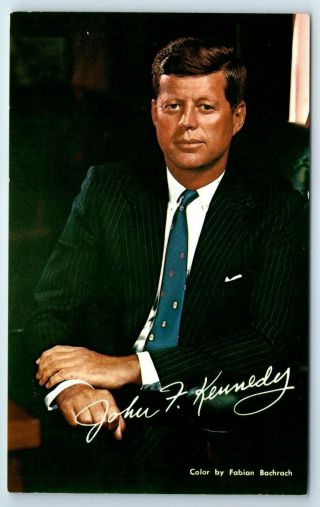 Vintage Postcard President John F Kennedy Jfk Seated Portrait