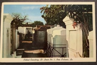 Oldest Cemetery St Louis No.  1 Orleans Louisiana La Vintage Postcard