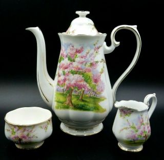 Vintage Royal Albert Blossom Time 3 Piece Bone China Coffee And/or Tea Set