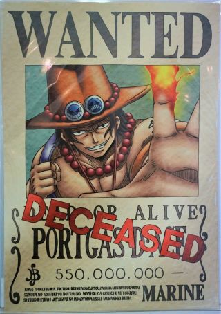 One Piece Wanted Poster Porigas Ace Official Mugiwara Store F/s